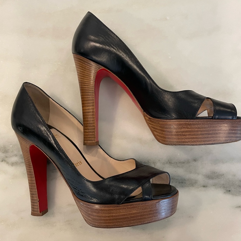Christian Loubatain open toe heels